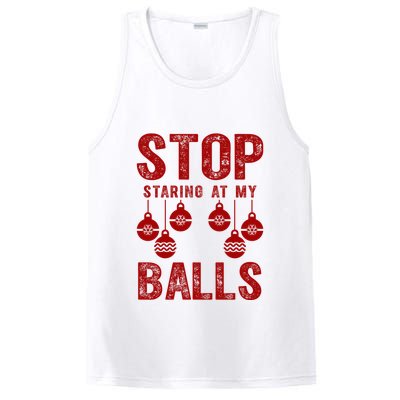 Stop Staring At My Balls Funny Xmas Christmas Ornaments PosiCharge Competitor Tank