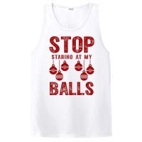 Stop Staring At My Balls Funny Xmas Christmas Ornaments PosiCharge Competitor Tank