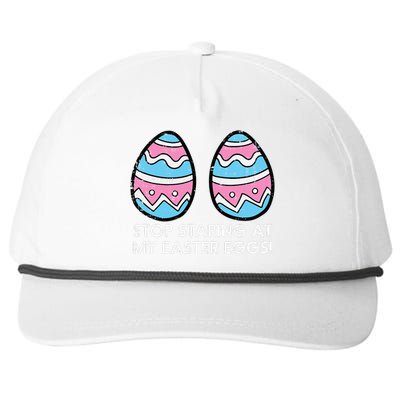 Stop Staring At My Easter Eggs Humor Joke Snapback Five-Panel Rope Hat