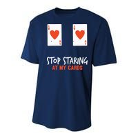 Stop Staring At My Cards Funny Poker Player Youth Performance Sprint T-Shirt