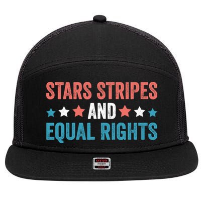 Stars Stripes And Equal Rights 4th Of July 7 Panel Mesh Trucker Snapback Hat