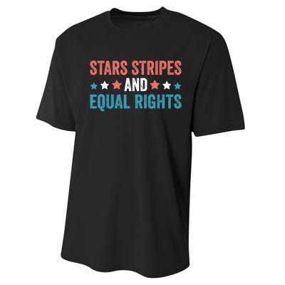 Stars Stripes And Equal Rights 4th Of July Performance Sprint T-Shirt