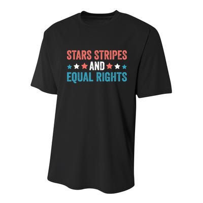 Stars Stripes And Equal Rights 4th Of July Youth Performance Sprint T-Shirt