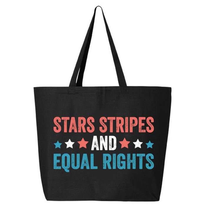 Stars Stripes And Equal Rights 4th Of July 25L Jumbo Tote