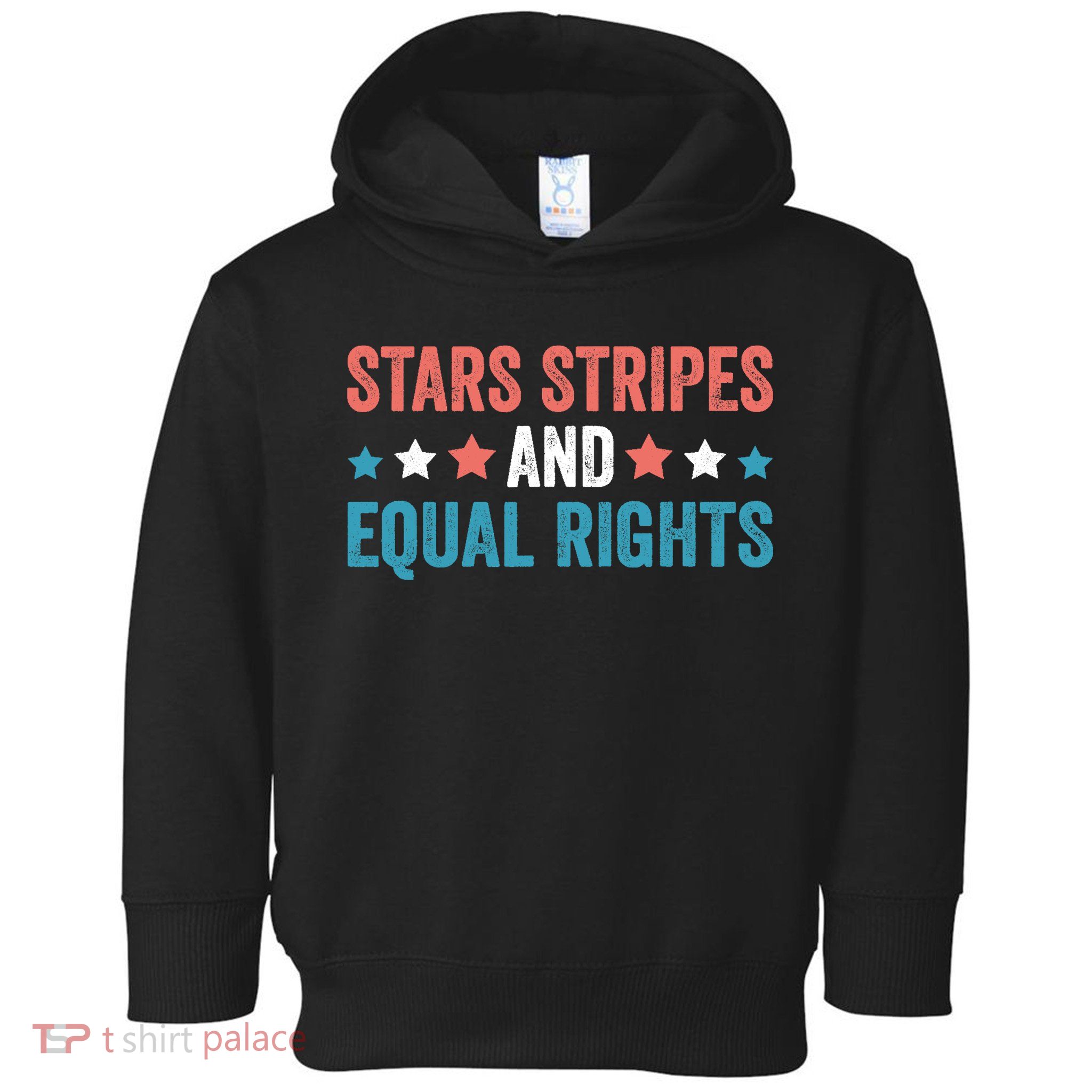 Stars Stripes And Equal Rights 4th Of July Toddler Hoodie