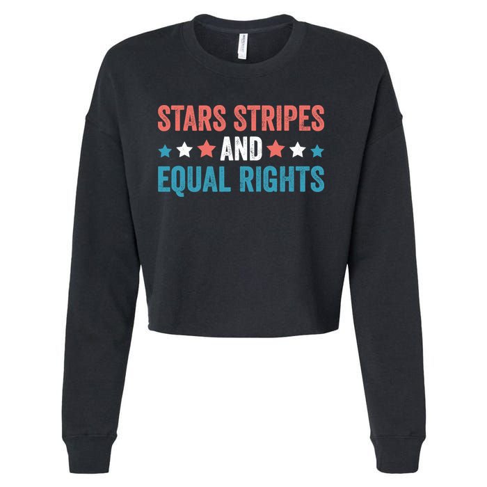 Stars Stripes And Equal Rights 4th Of July Cropped Pullover Crew