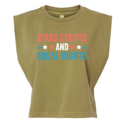 Stars Stripes And Equal Rights 4th Of July Garment-Dyed Women's Muscle Tee