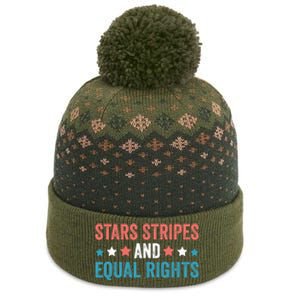 Stars Stripes And Equal Rights 4th Of July The Baniff Cuffed Pom Beanie