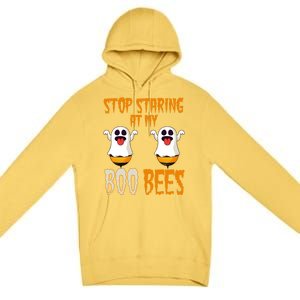 Stop Staring At My Boo Bees Matching Halloween Costume Gift Premium Pullover Hoodie