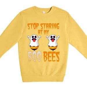 Stop Staring At My Boo Bees Matching Halloween Costume Gift Premium Crewneck Sweatshirt