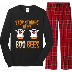 Stop Staring At My Boo Bees Matching Halloween Costume Gift Long Sleeve Pajama Set