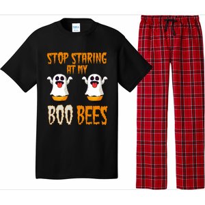 Stop Staring At My Boo Bees Matching Halloween Costume Gift Pajama Set