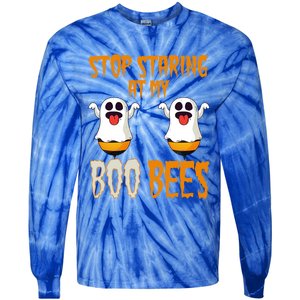 Stop Staring At My Boo Bees Matching Halloween Costume Gift Tie-Dye Long Sleeve Shirt