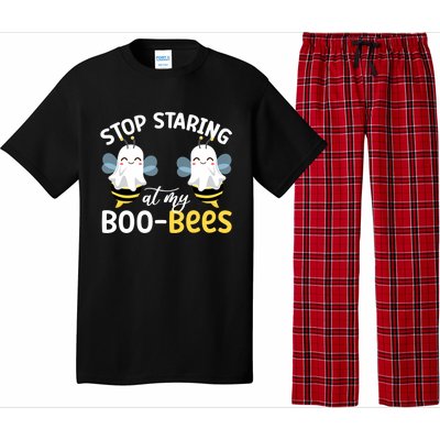 Stop Staring At My BooBees Halloween Boo Bees Funny Funny Gift Pajama Set