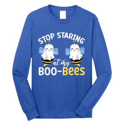 Stop Staring At My BooBees Halloween Boo Bees Funny Funny Gift Long Sleeve Shirt