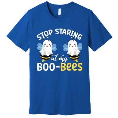 Stop Staring At My BooBees Halloween Boo Bees Funny Funny Gift Premium T-Shirt