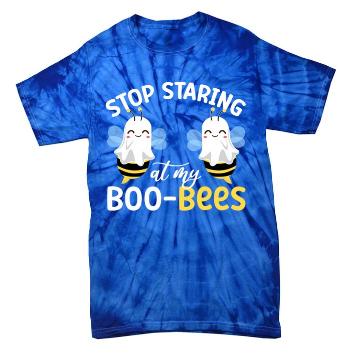 Stop Staring At My BooBees Halloween Boo Bees Funny Funny Gift Tie-Dye T-Shirt