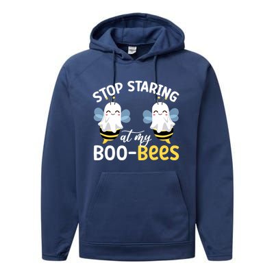 Stop Staring At My BooBees Halloween Boo Bees Funny Funny Gift Performance Fleece Hoodie