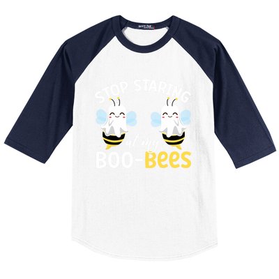 Stop Staring At My BooBees Halloween Boo Bees Funny Funny Gift Baseball Sleeve Shirt