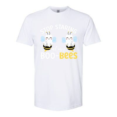 Stop Staring At My BooBees Halloween Boo Bees Funny Funny Gift Softstyle CVC T-Shirt