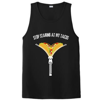 Stop Staring At My Tacos Funny Taco Lover PosiCharge Competitor Tank