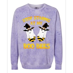 Stop Staring At My Boo Bees Funny Halloween Costumes Funny Gift Colorblast Crewneck Sweatshirt