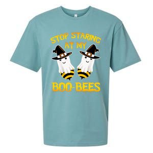 Stop Staring At My Boo Bees Funny Halloween Costumes Funny Gift Sueded Cloud Jersey T-Shirt