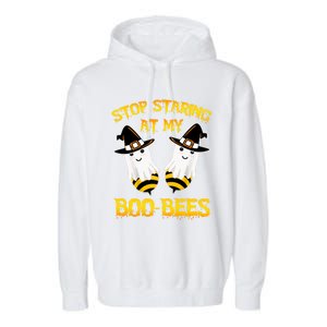 Stop Staring At My Boo Bees Funny Halloween Costumes Funny Gift Garment-Dyed Fleece Hoodie