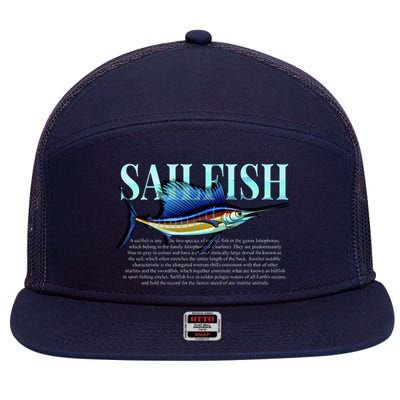 Sailfish 7 Panel Mesh Trucker Snapback Hat