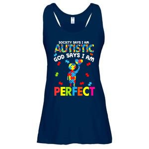 Society Says Autistic God Says I'm Perfect Autism Ladies Essential Flowy Tank