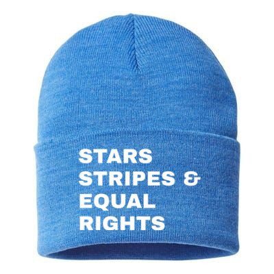 Stars Stripes And Equal Rights Patriotic Usa Gift Sustainable Knit Beanie