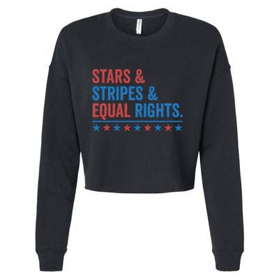 Stars Stripes And Equal Rights 4th Of July Rights Cropped Pullover Crew