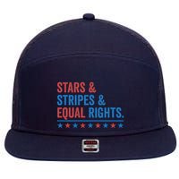 Stars Stripes And Equal Rights 4th Of July Rights 7 Panel Mesh Trucker Snapback Hat