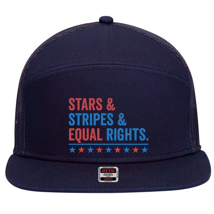 Stars Stripes And Equal Rights 4th Of July Rights 7 Panel Mesh Trucker Snapback Hat