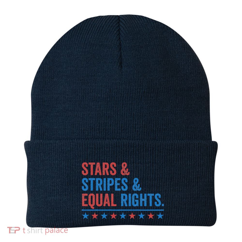 Stars Stripes And Equal Rights 4th Of July Rights Beanie