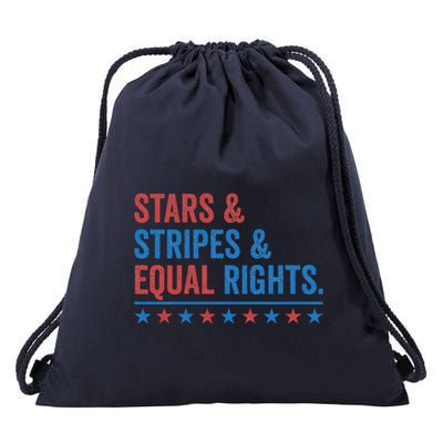 Stars Stripes And Equal Rights 4th Of July Rights Drawstring Bag