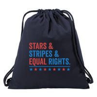 Stars Stripes And Equal Rights 4th Of July Rights Drawstring Bag
