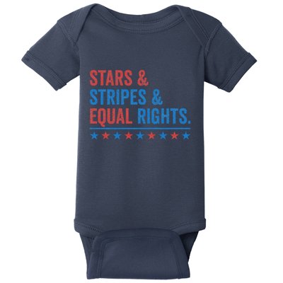 Stars Stripes And Equal Rights 4th Of July Rights Baby Bodysuit
