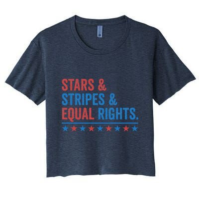 Stars Stripes And Equal Rights 4th Of July Rights Crop Top