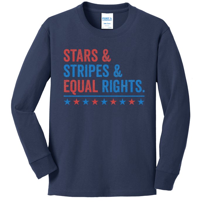 Stars Stripes And Equal Rights 4th Of July Rights Kids Long Sleeve Shirt