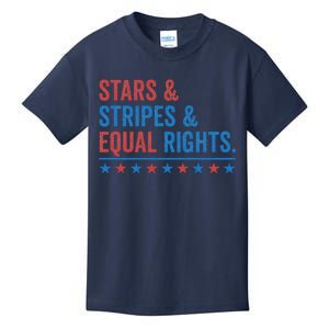 Stars Stripes And Equal Rights 4th Of July Rights Kids T-Shirt