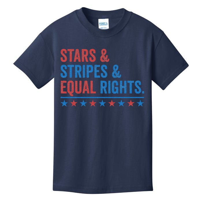 Stars Stripes And Equal Rights 4th Of July Rights Kids T-Shirt