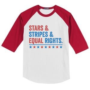 Stars Stripes And Equal Rights 4th Of July Rights Kids Colorblock Raglan Jersey