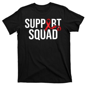 Support Squad Aids Support Hiv Awareness Red Ribbon T-Shirt