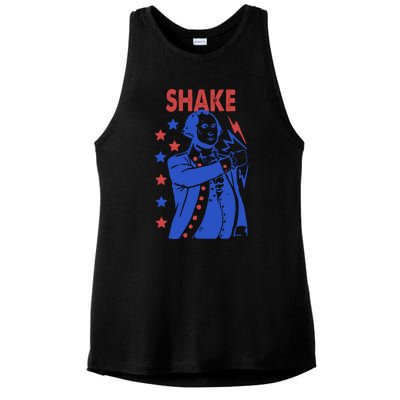 Shake Shake And Bake Couples Matching 4th Of July Ladies PosiCharge Tri-Blend Wicking Tank