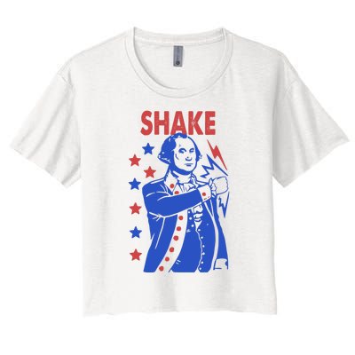 Shake Shake And Bake Couples Matching 4th Of July Women's Crop Top Tee