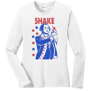 Shake Shake And Bake Couples Matching 4th Of July Ladies Long Sleeve Shirt