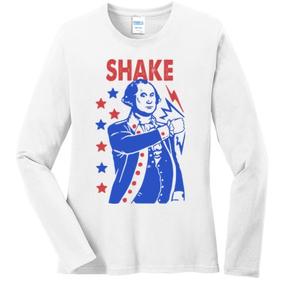 Shake Shake And Bake Couples Matching 4th Of July Ladies Long Sleeve Shirt