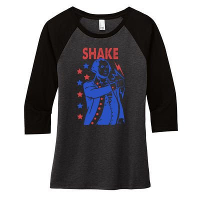 Shake Shake And Bake Couples Matching 4th Of July Women's Tri-Blend 3/4-Sleeve Raglan Shirt