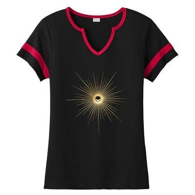 Spiritual Sun And Moon Mystic Sun Moon Ladies Halftime Notch Neck Tee